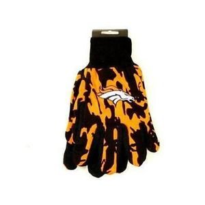 NFL Broncos Camo Gloves Football  Utility Glove Garden Winter Denver Work New
